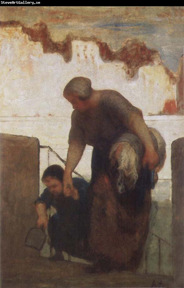Honore  Daumier The Washer woman